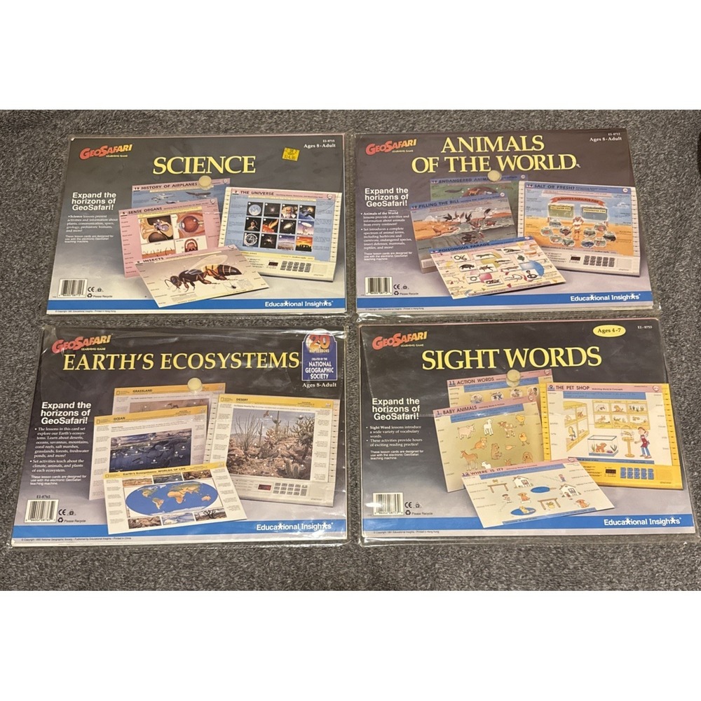 Vintage Electronic Geo Safari 1991 Packs  EI-8753  EI-8712 EI-8765 EI-8715